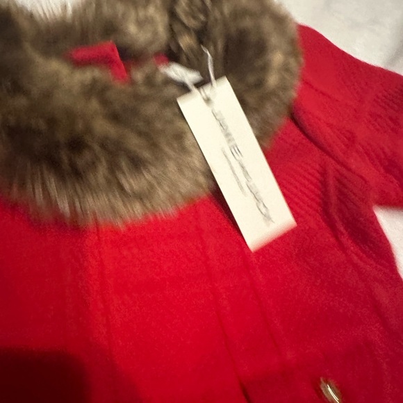 FAUX FUR COLLAR JACQUARD DRESS - Picture 8 of 8